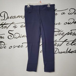 Navy Dress Pants, Casual Slim Fit Stretch Skinny Straight Fit Trouser, 6